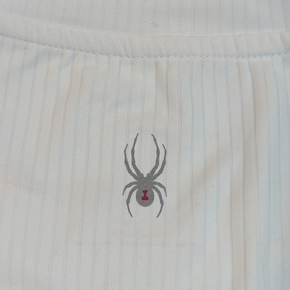 Spyder Active | Women's Ribbed Active Short Sleeve UPF 50+ Top | White | Large - Picture 5 of 6